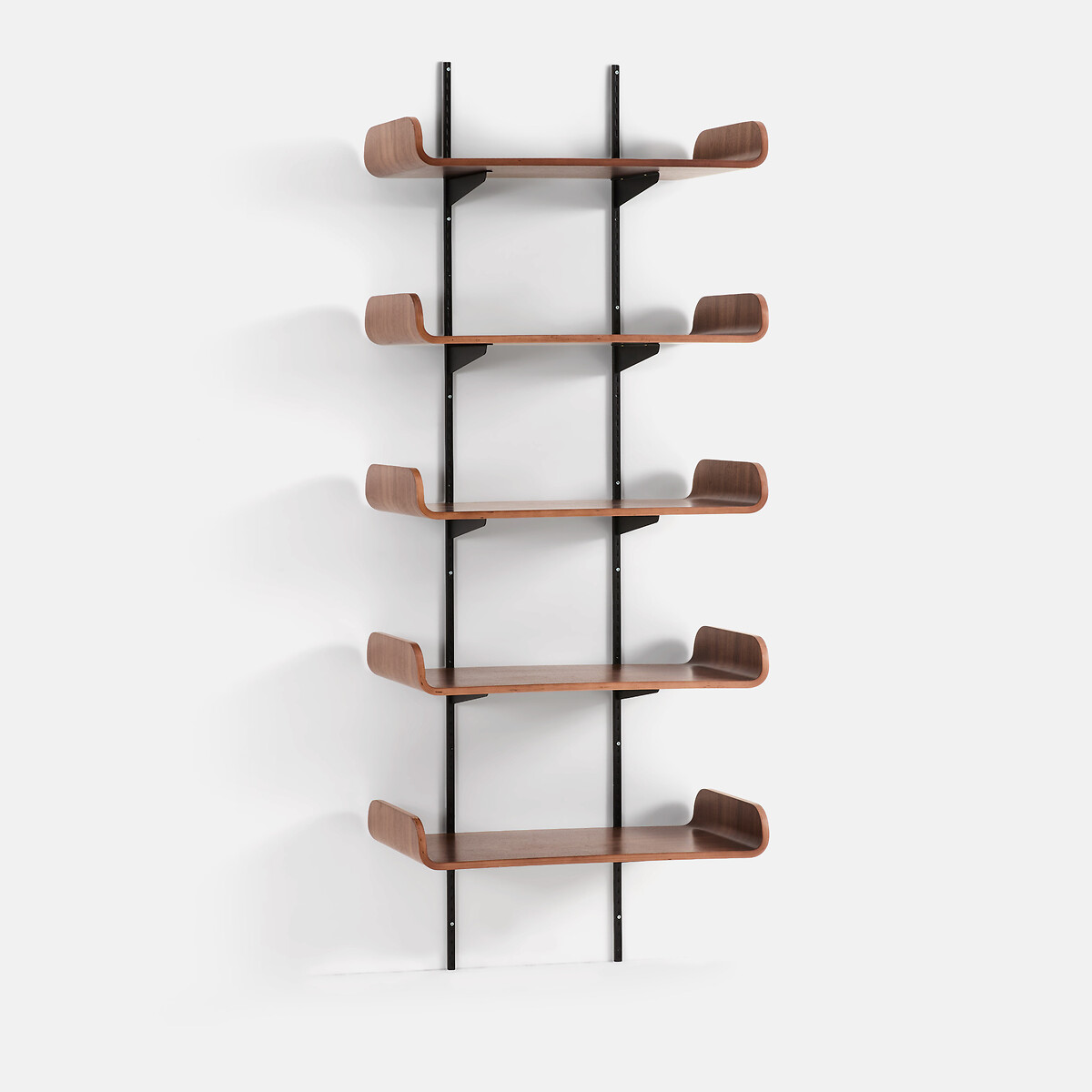 Estantería de pared, chapada en nogal, 5 estantes, CELMA difuminado/negro, LA REDOUTE INTERIEURS