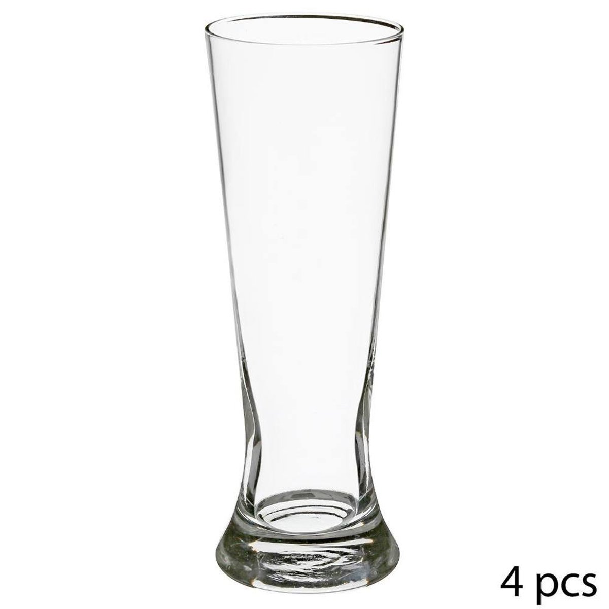 Lot de 4 verres à bière droits 37cl blanc, ATMOSPHERA