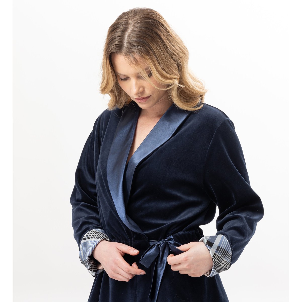 Ensemble homewear en velours BRADLEY 126 bleu, LE CHAT