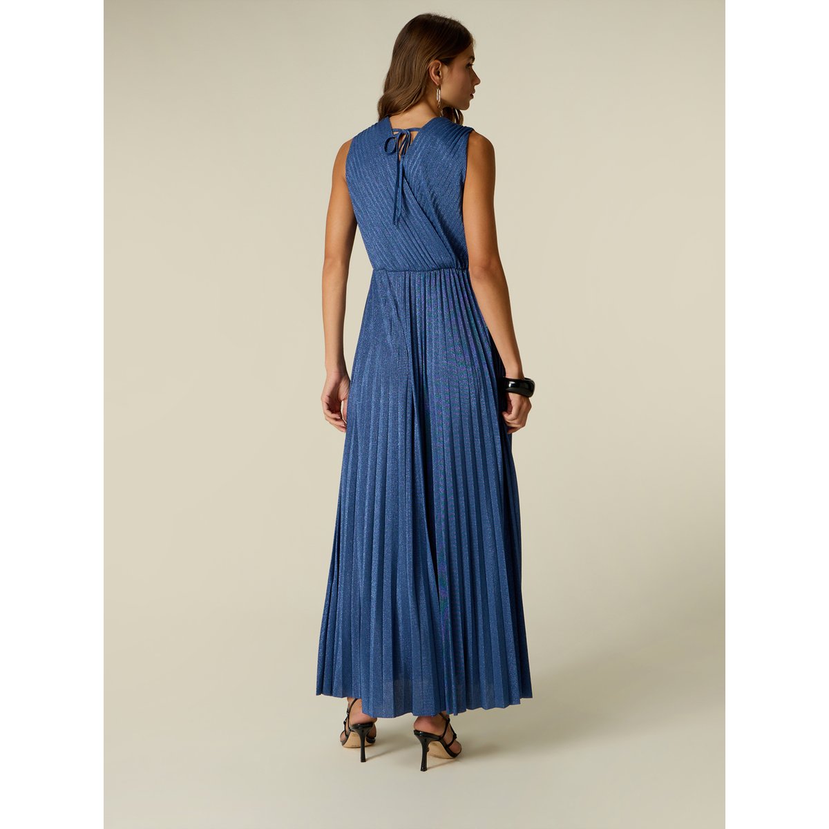 Robe longue plissée light - blue, OLTRE