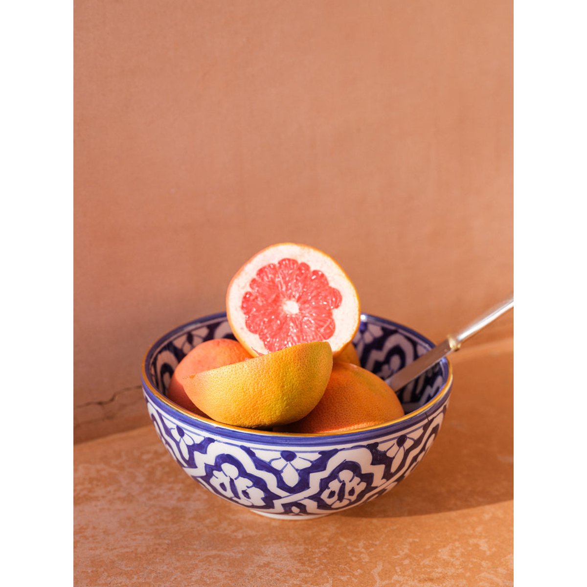 Saladier rond FASSIA bleu majorelle, CHABI CHIC