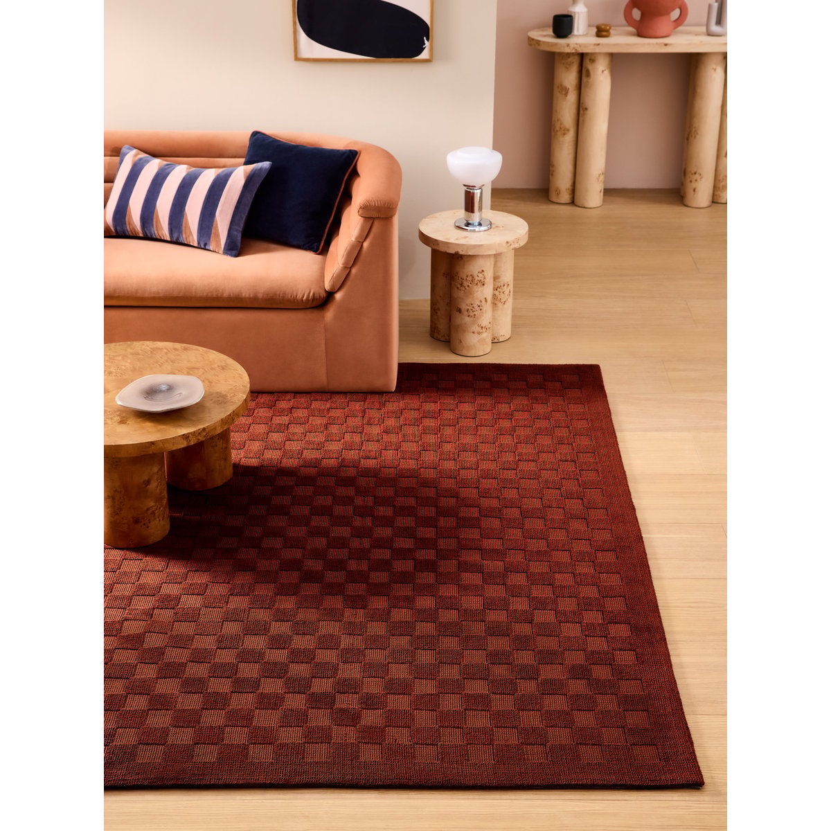 Tapis de salon et chambre moderne PYTHIA rouge, NOVATREND