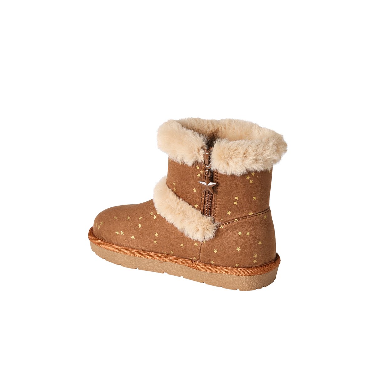 Boots déperlantes zippées fourrées " marron, VERTBAUDET
