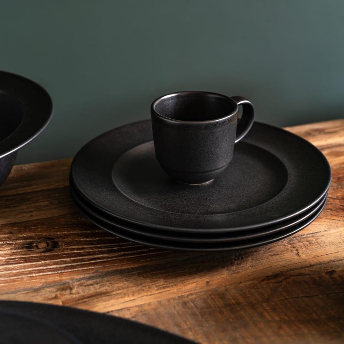 Assiette à dessert Neo 22 cm (lot de 6) - NEO noir, TABLE PASSION