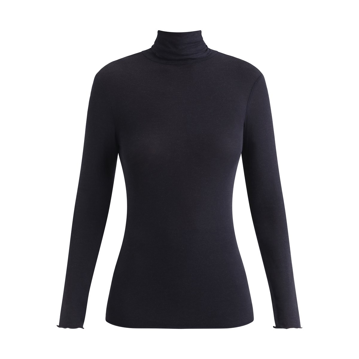T-shir tmanches longues col montant Thermal noir, DIM