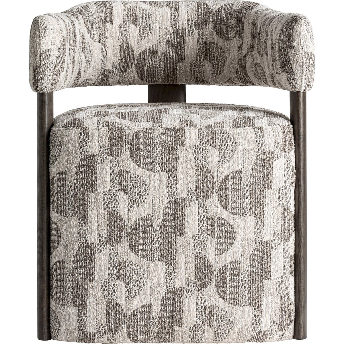 Chaise contemporaine à motifs imprimés gris imprimé et frêne brun, RECOLLECTION