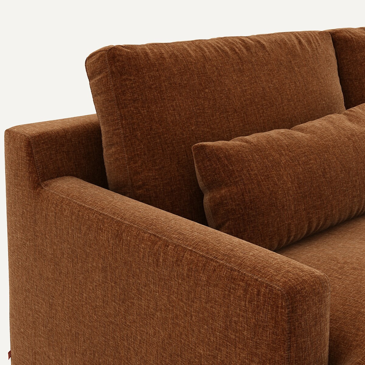 Canapé 3 ou 4 places, velours chenille, Alwine ecureuil, AM.PM
