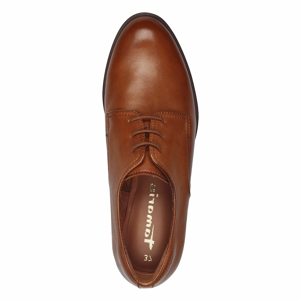 Derbies en cuir cognac, TAMARIS
