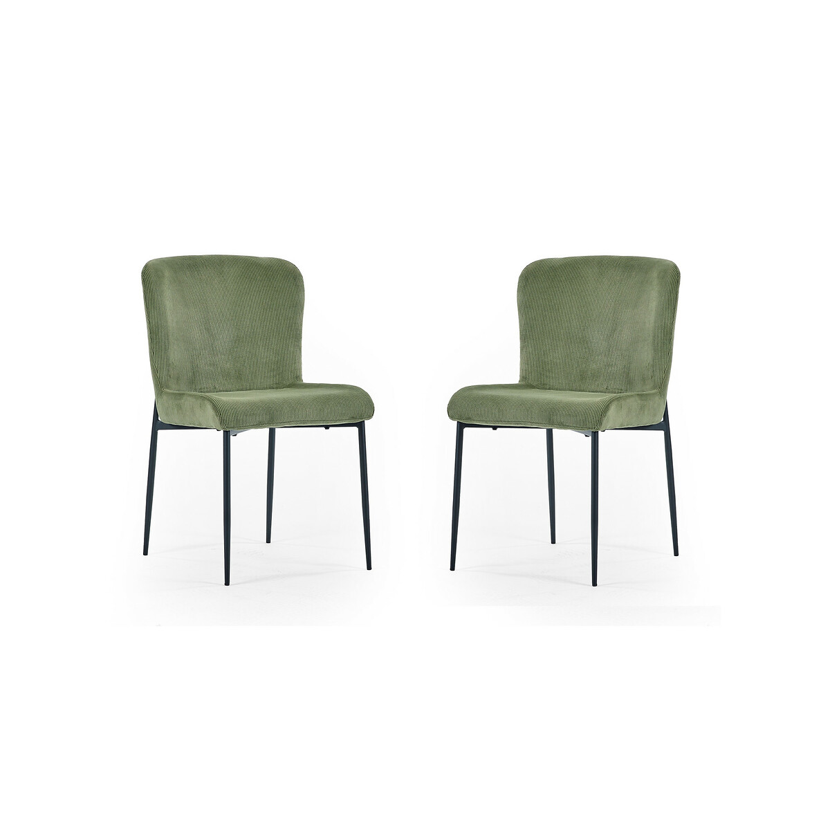 Sylvie Corduroy Upholstered Dining Chairs (Set of 2) olive green, SO'HOME