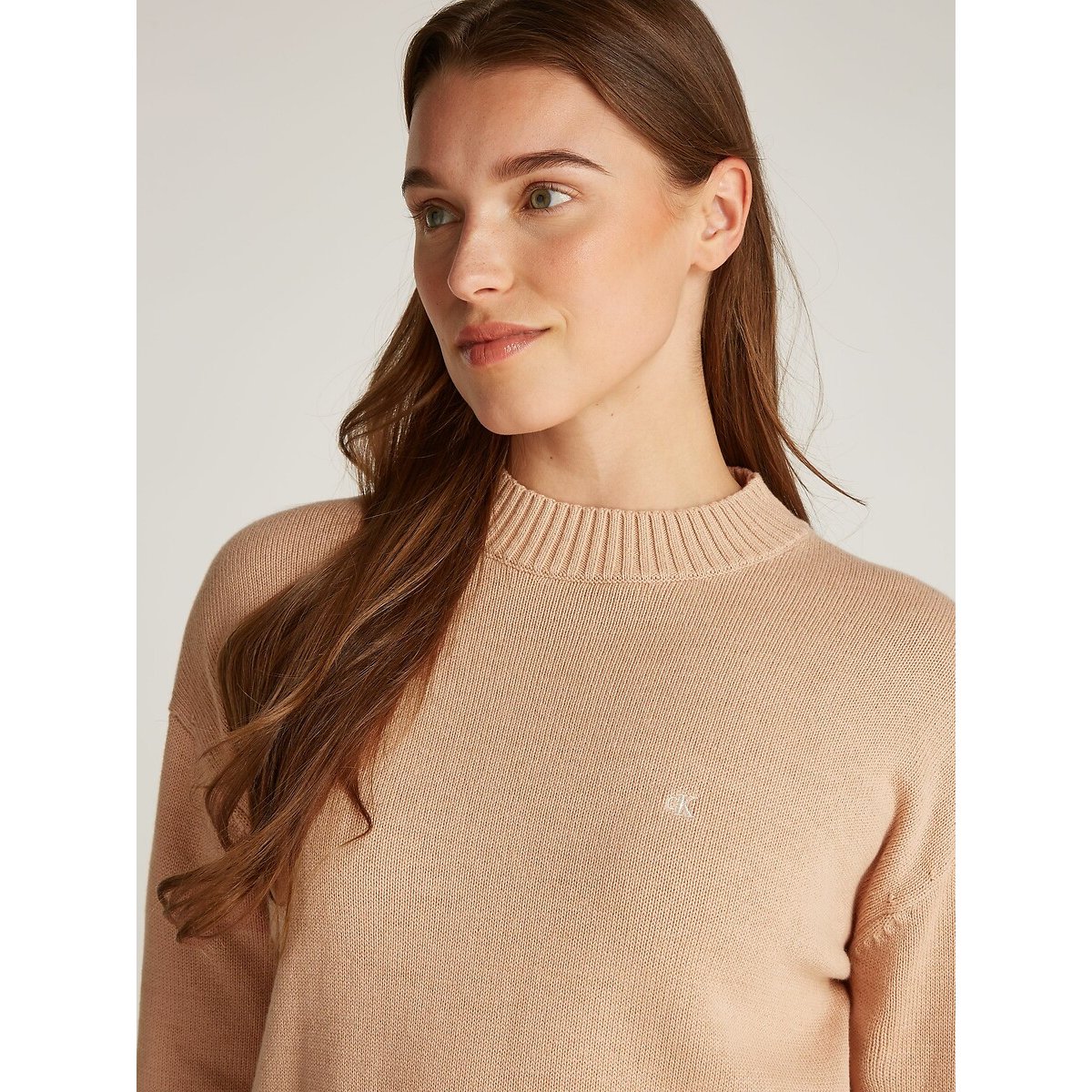 Trui met opstaande kraag met lange mouwen huidskleur, CALVIN KLEIN JEANS