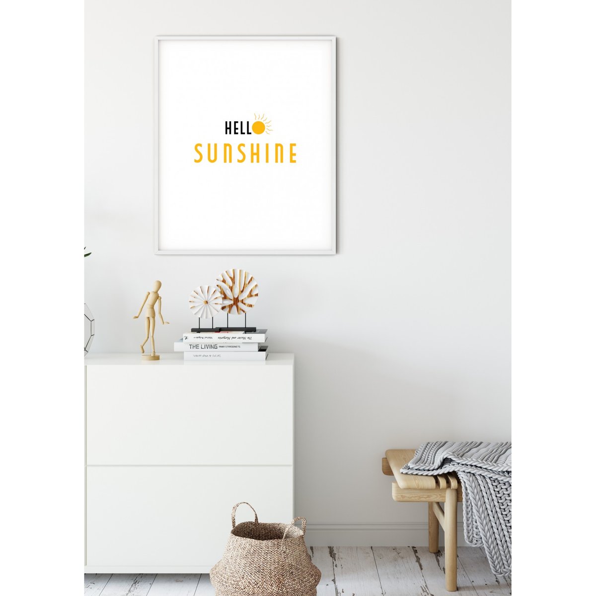Affiche Hello Sunshine blanc, L'AFFICHERIE