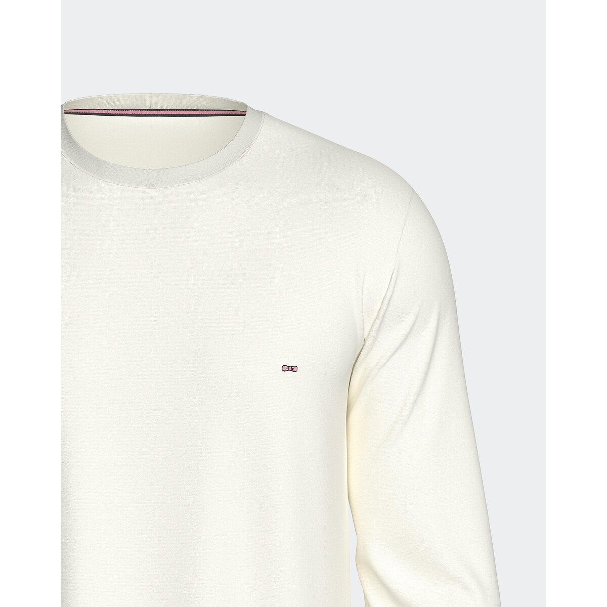 Pigiama lungo, pantaloni a tinta unita marine + bianco, EDEN PARK