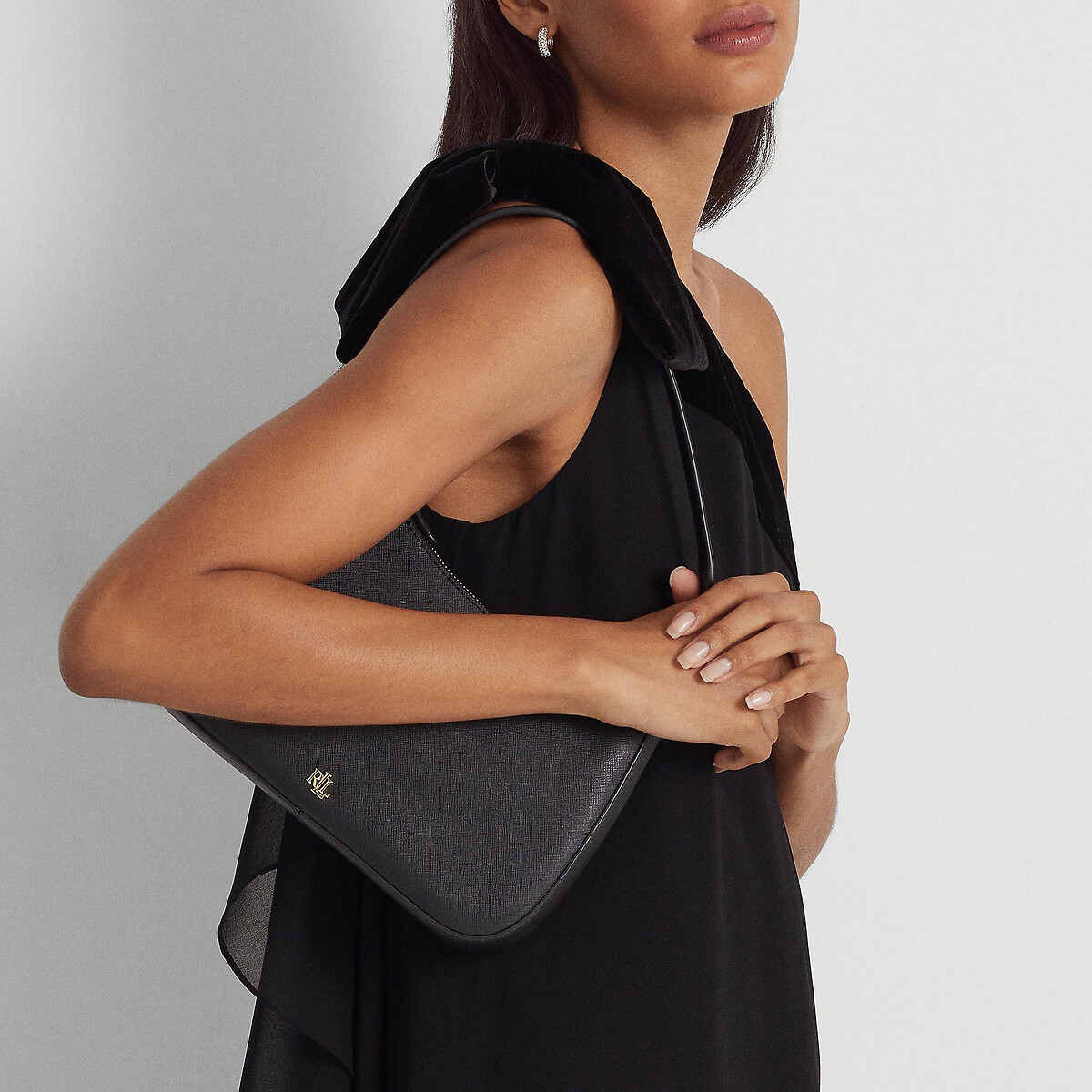 Sac à main en cuir noir, LAUREN RALPH LAUREN