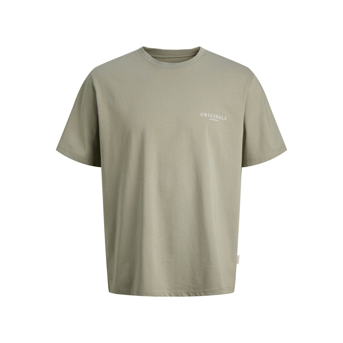 T-shirt manches courtes, imprimé poitrine et dos vert kaki, JACK & JONES