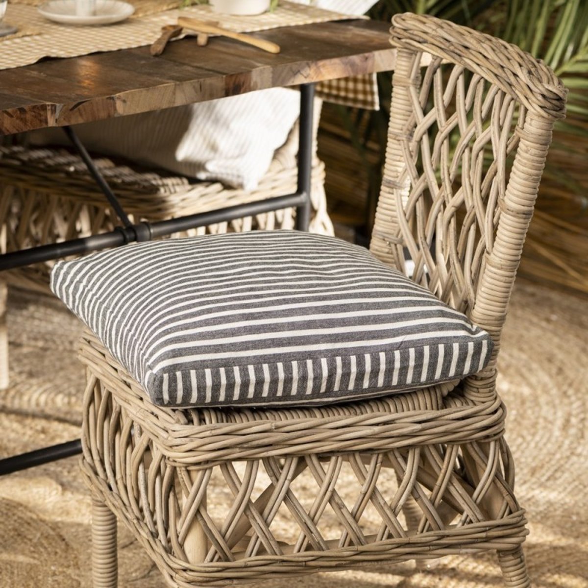 Housse pour coussin galette de chaise coton noir, IB LAURSEN