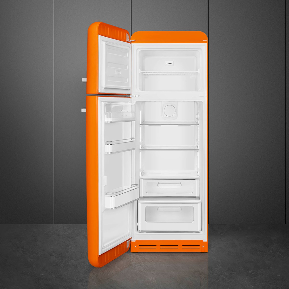 Réfrigérateur 2 portes poignée à droite FAB30 orange brillant, SMEG