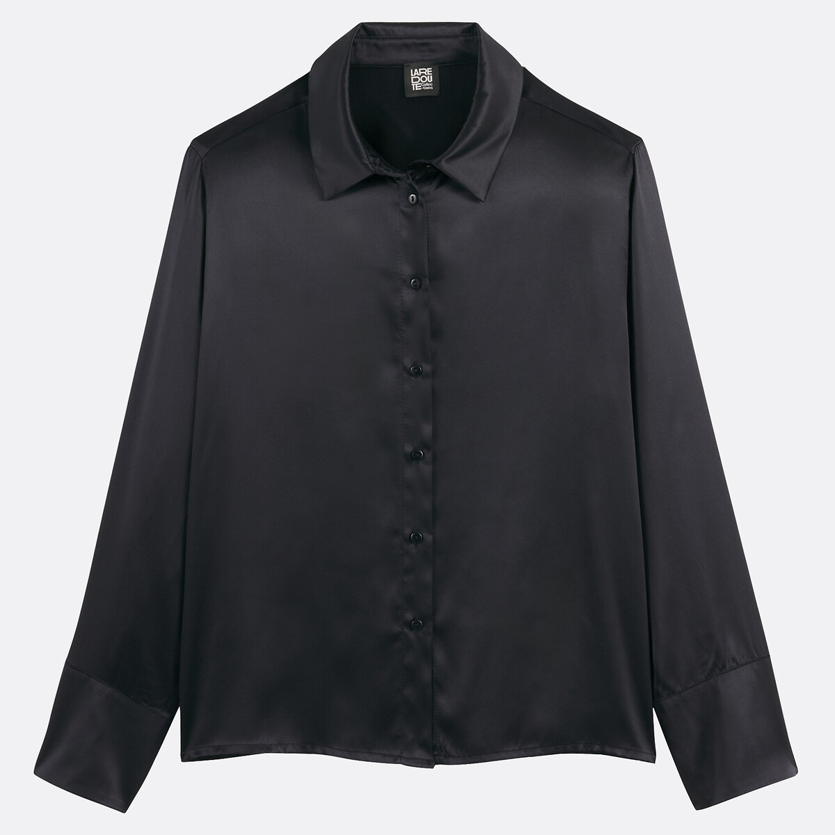 Silk Long Sleeve Shirt black, LA REDOUTE COLLECTIONS