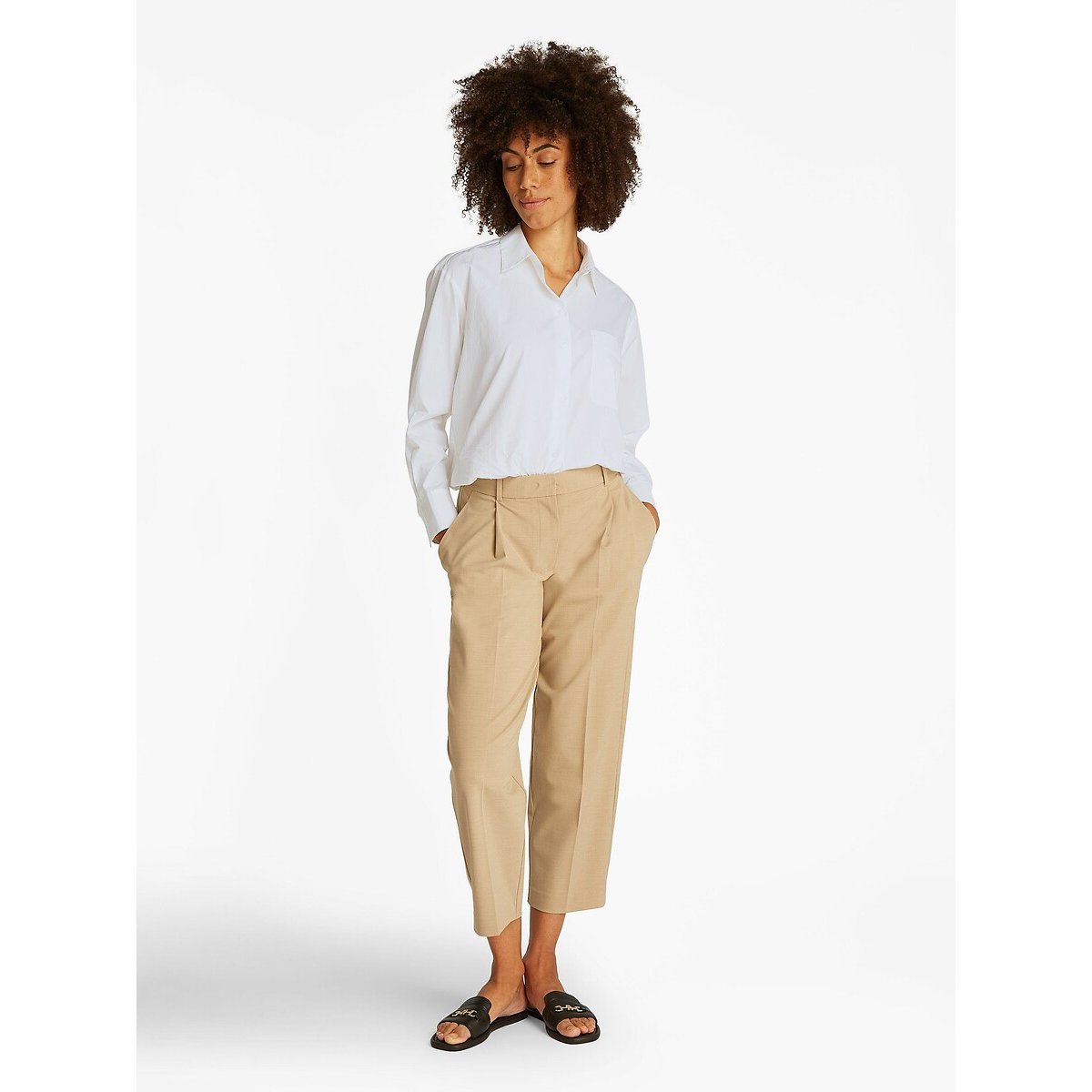 Chemise rayée en popeline blanc, TOMMY HILFIGER