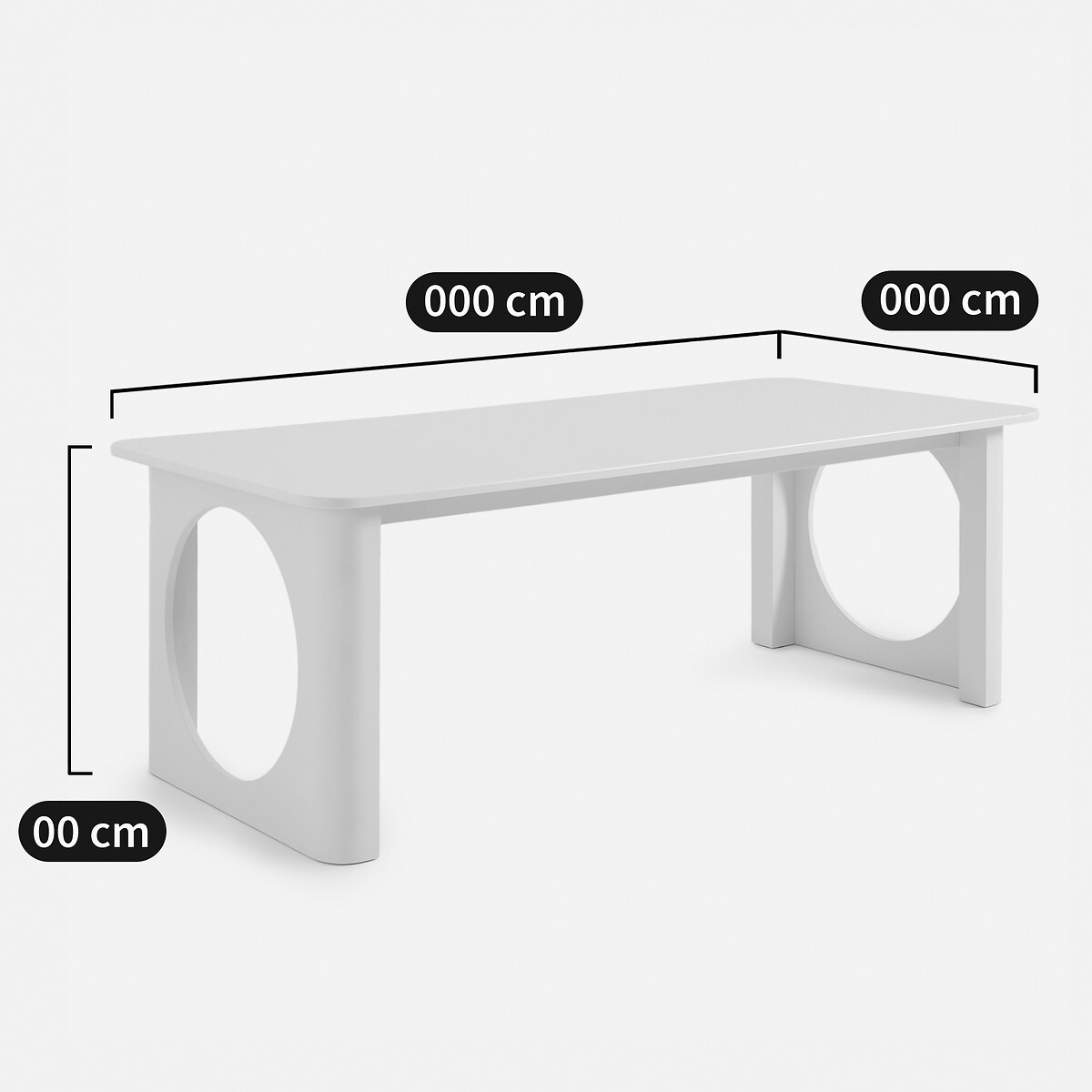 Table à manger, rectangulaire, pieds sculptés, 6 à 8 personnes, MORTI ecru, LA REDOUTE INTERIEURS