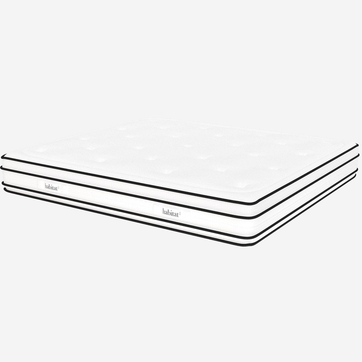 Matelas hybride ressorts ensachés et mousse en mémoire de forme DREAM HYBRIDE blanc, HABITAT