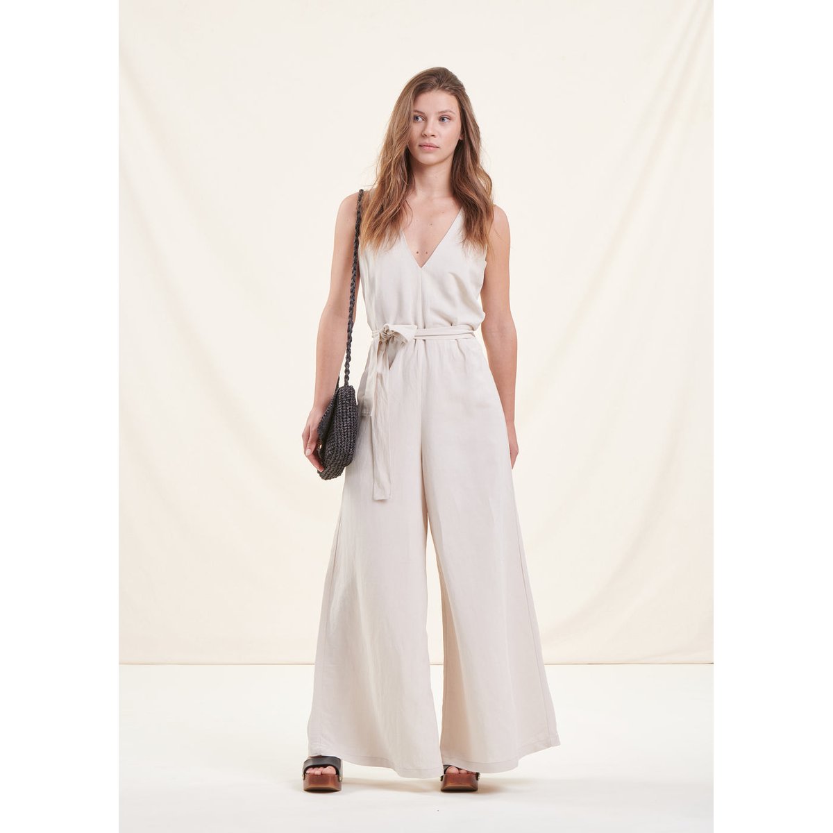 Combinaison pantalon sans manches ecru, LA FEE MARABOUTEE