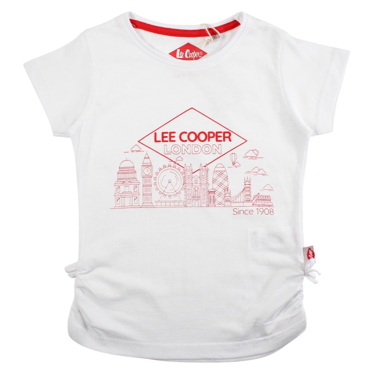 T-shirt manches courtes fille imprimé FLORA corail, LEE COOPER