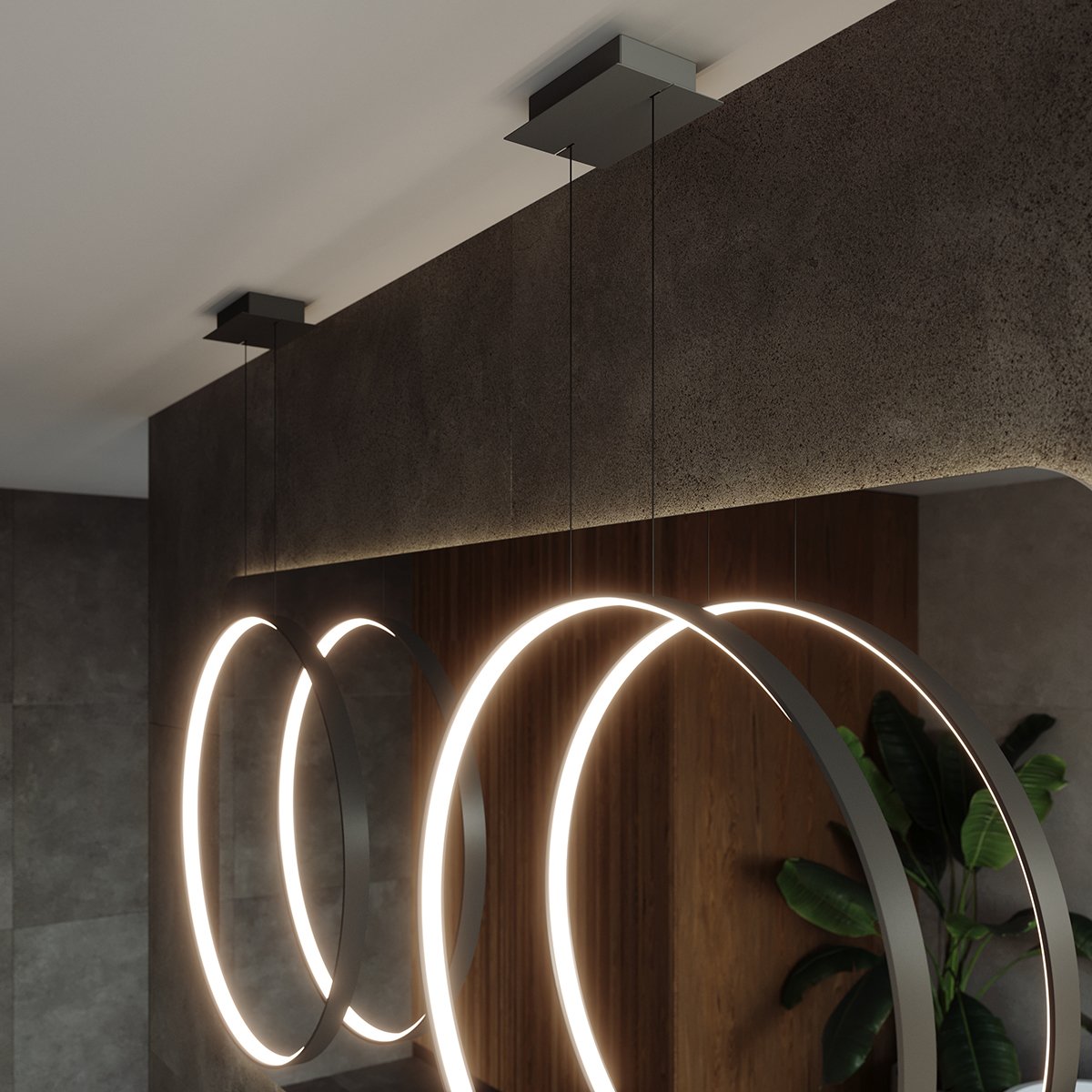 Suspension Aluminium Noir LED 1 Rio noir, EDEN