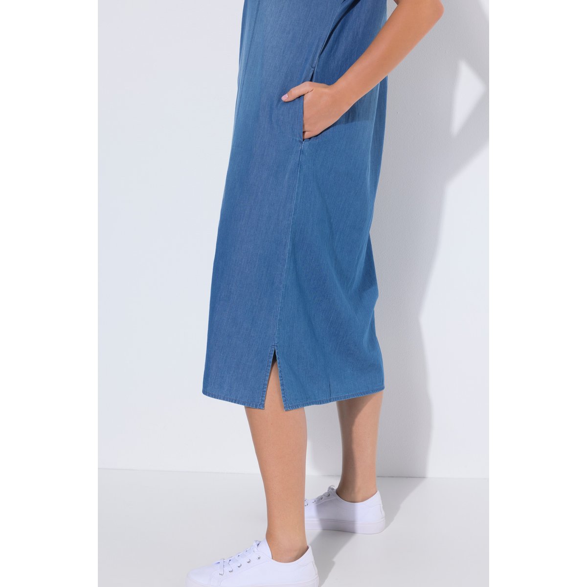 Robe midi aspect jean bleu jean, ULLA POPKEN