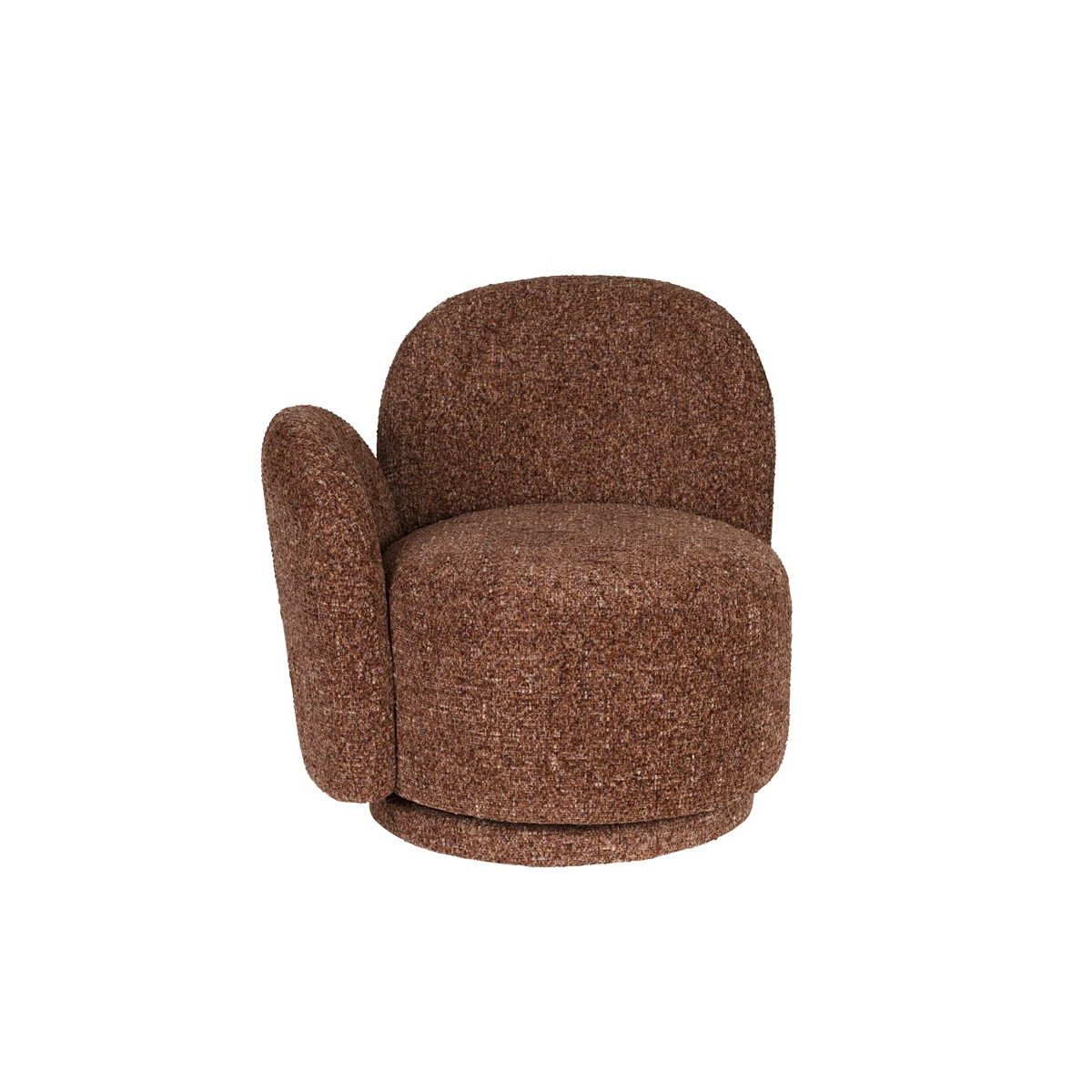 Fauteuil design pivotant en tissu, ROSE rouge, DUTCHBONE