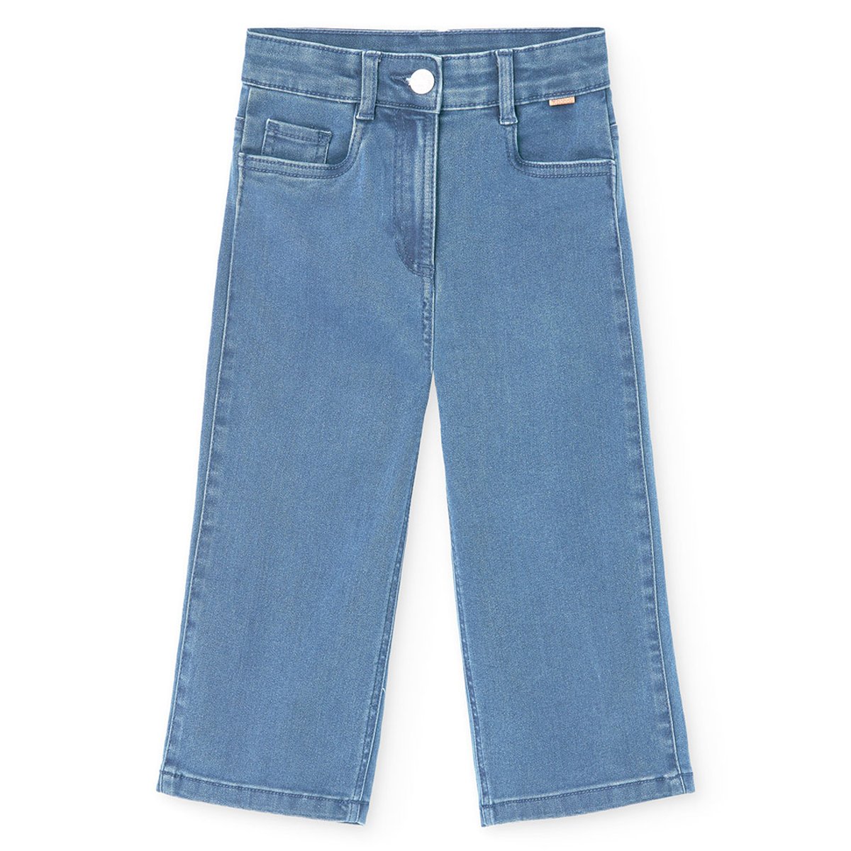Pantalon fille en denim stretch bleu, BOBOLI