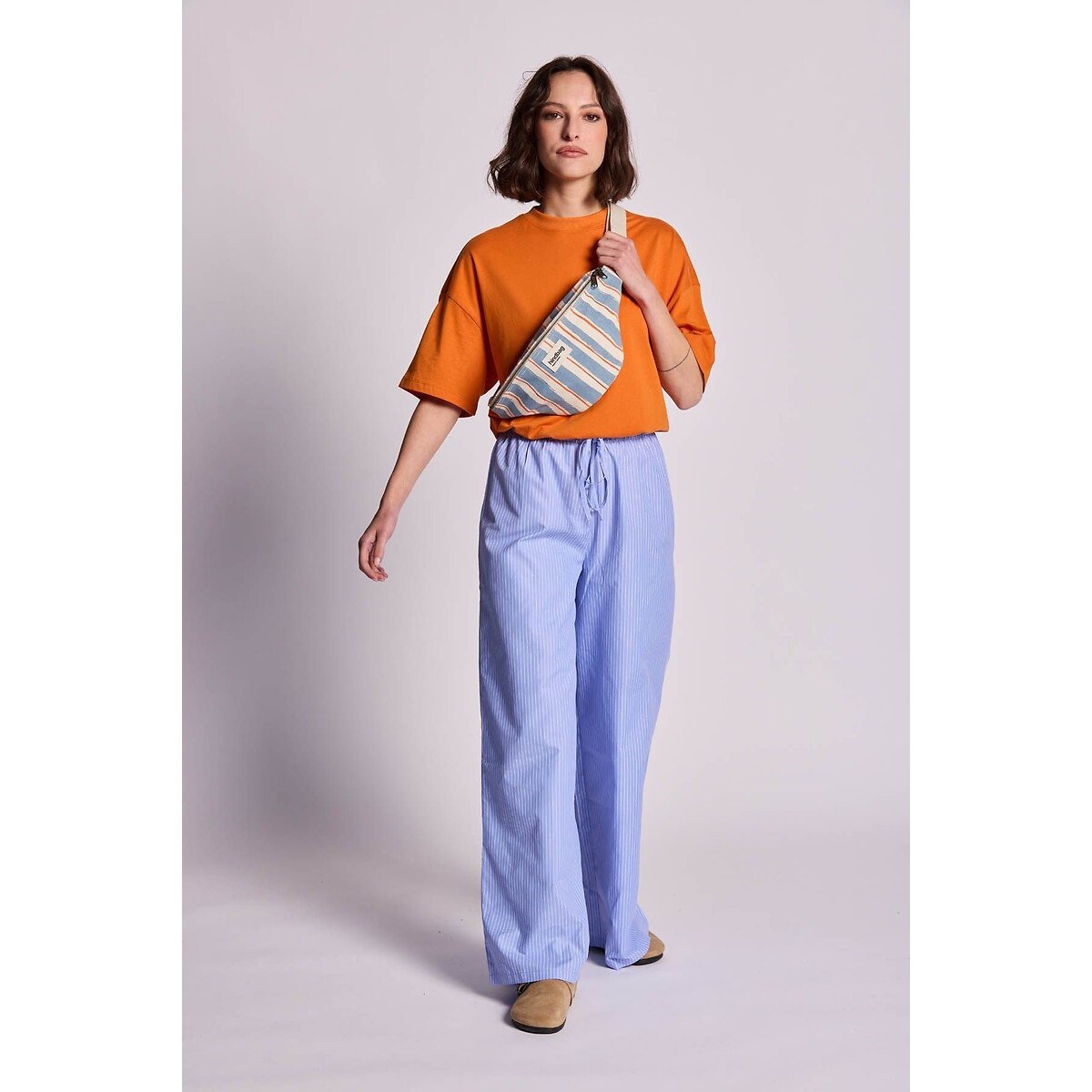 Riñonera a rayas, OLIVIA rayas azul/blanco, HINDBAG