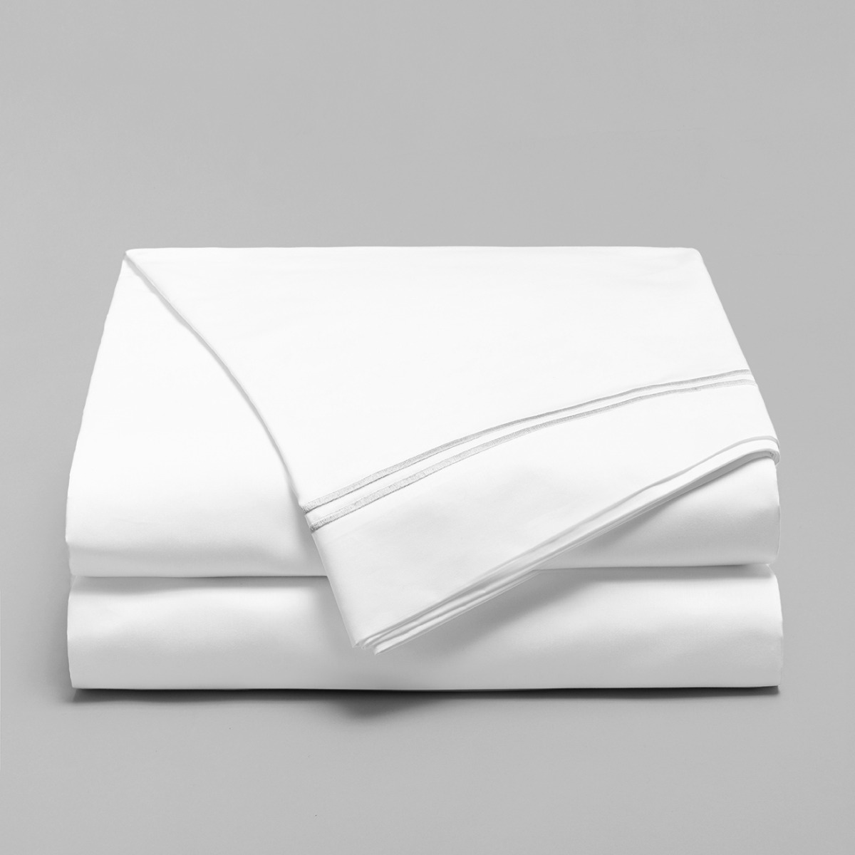 Drap plat satin de coton égyptien 320 fils - 800tc CAP FERRAT blanc, COTTON & CO