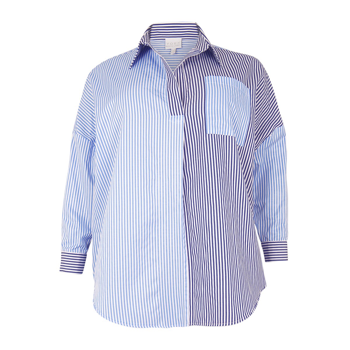 Chemisier avec manches longues bleu, YOEK