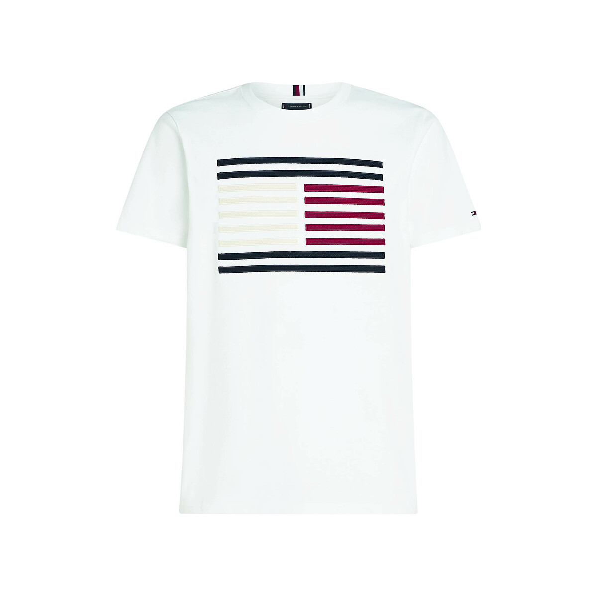 T-shirt met ronde hals en logo wit, TOMMY HILFIGER
