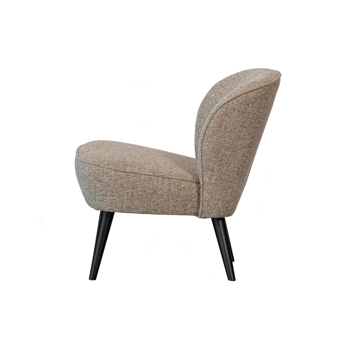 Fauteuil en tissu mélangé - SARA beige mélangé, WOOOD