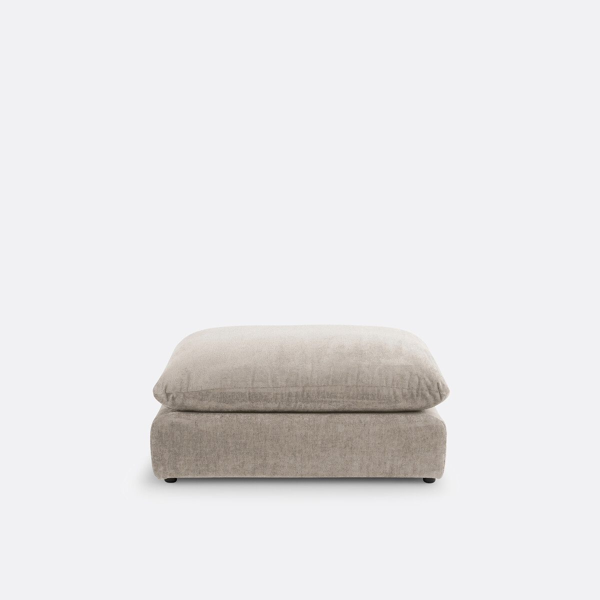 Moduleerbare poef, getextureerd fluweel, Malo taupe   , LA REDOUTE INTERIEURS