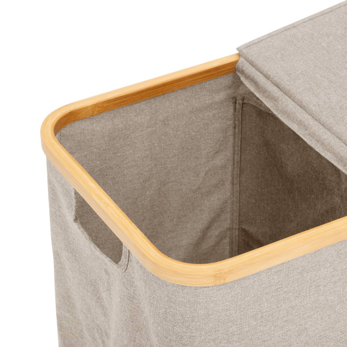 Panier à linge pliable double 80L TIDY beige, 5FIVE SIMPLY SMART