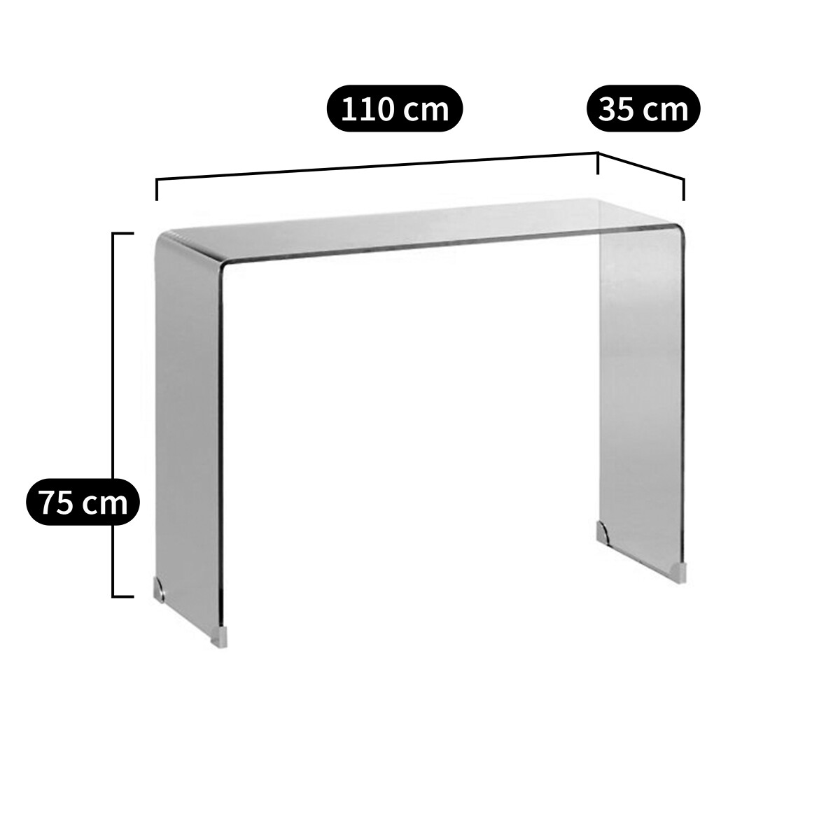 Console verre trempé Cristalline transparent, AM.PM