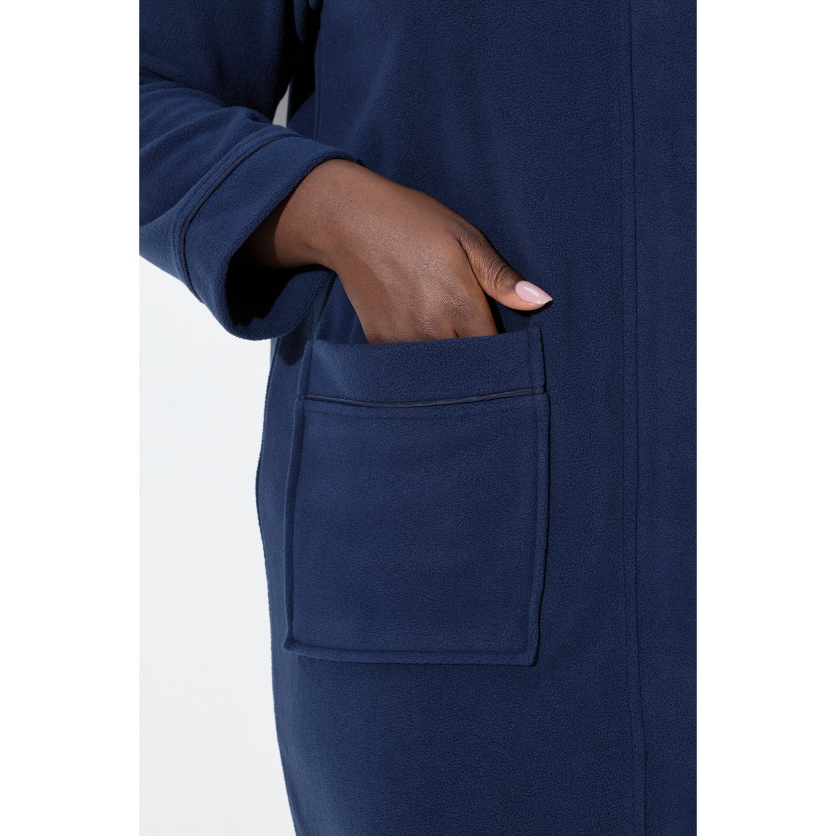 Peignoir en polaire bleu nuit, ULLA POPKEN