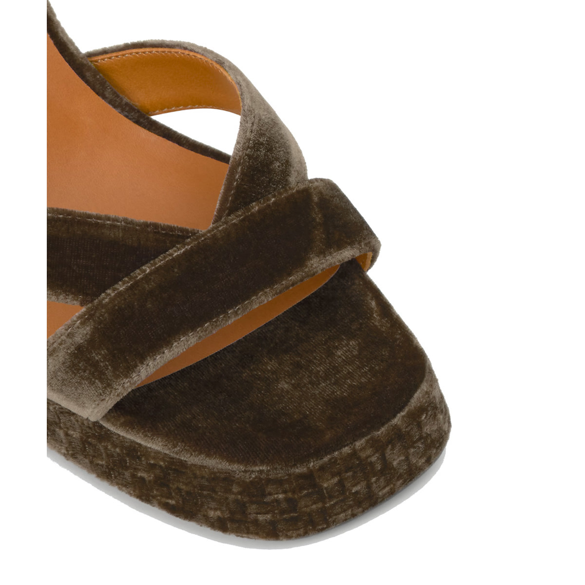 Sandales à talons hauts en velours VERO marron foncé, CASTANER