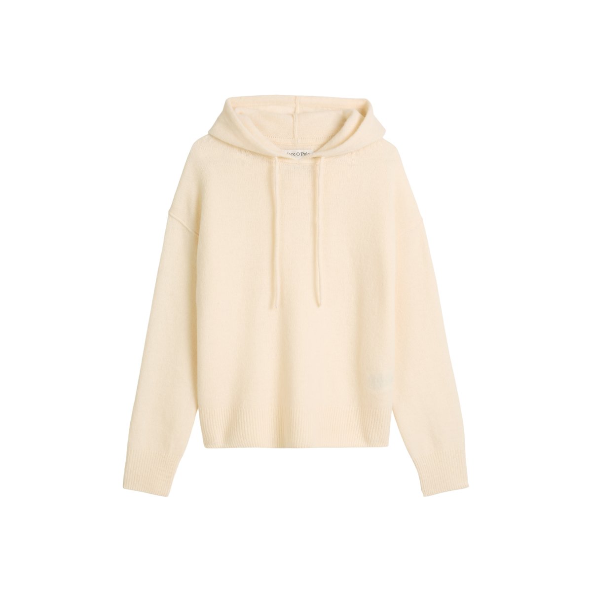 Hoodie en tricot regular en laine d'agneau moelleuse blanc naturel, MARC O'POLO