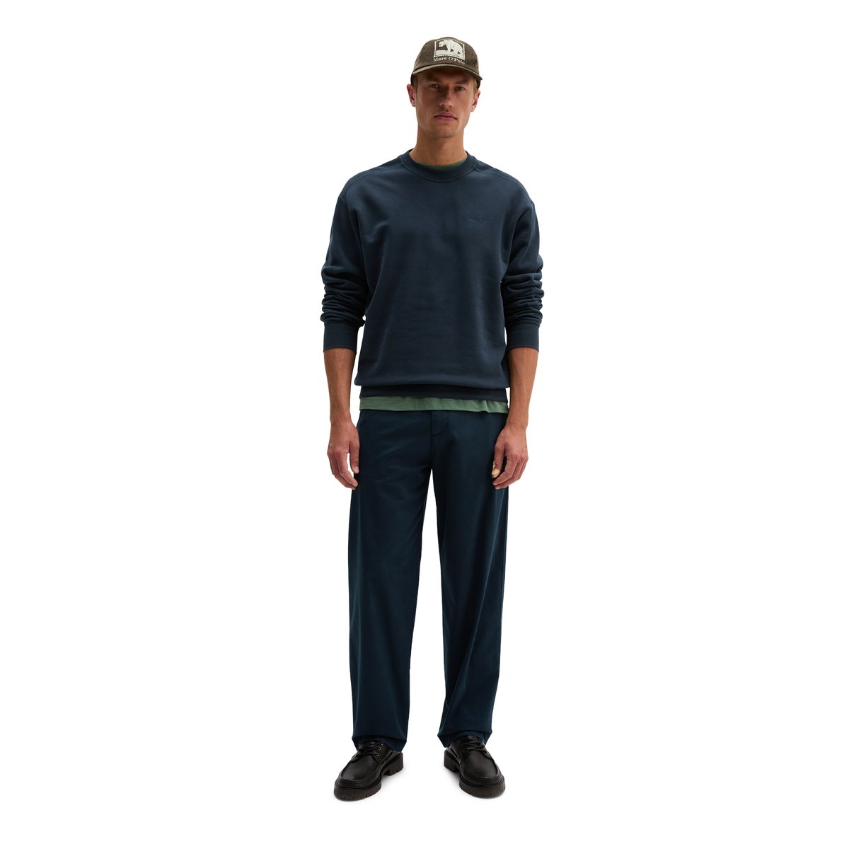 Sweat-shirt ample en coton bio doux bleu foncé, MARC O'POLO