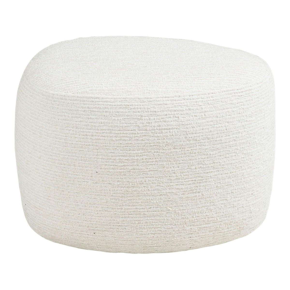 Pouf blanc tissu chenille forme organique 55 cm BERLIN blanc, PIER IMPORT