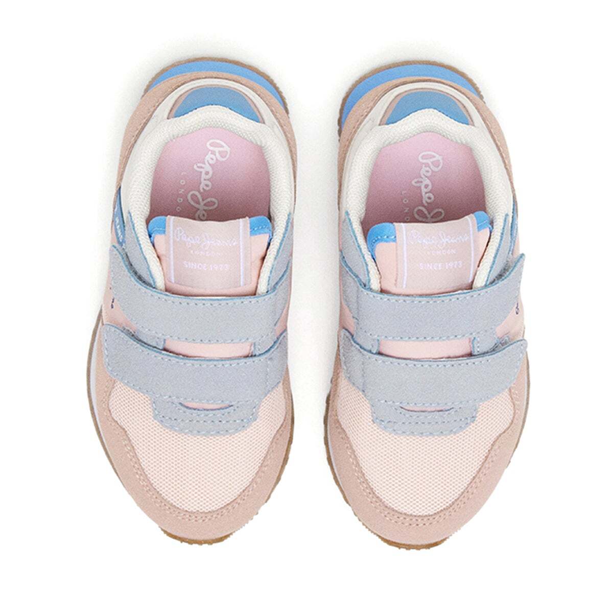 Baskets À Fermeture Velcro orange pêche noire, PEPE JEANS