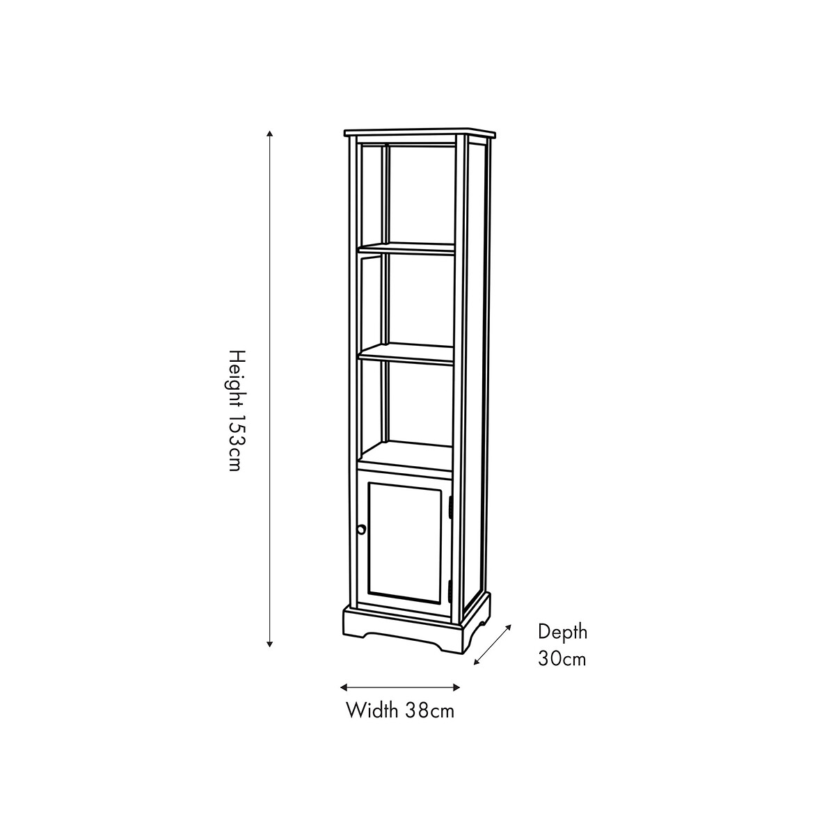 Cotsen Pine Wood Slim Display Unit cream, SO'HOME
