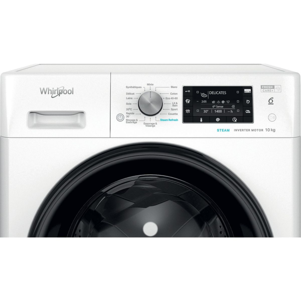 Lave linge hublot FFDB10489BVFR couleur unique, WHIRLPOOL