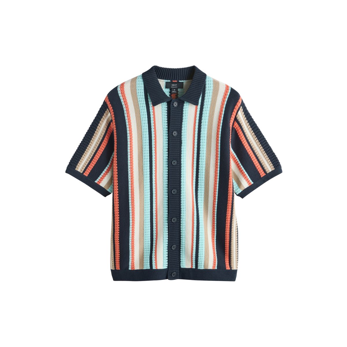 Chemise standard en maille à rayures bleu marine/blanc, NEXT