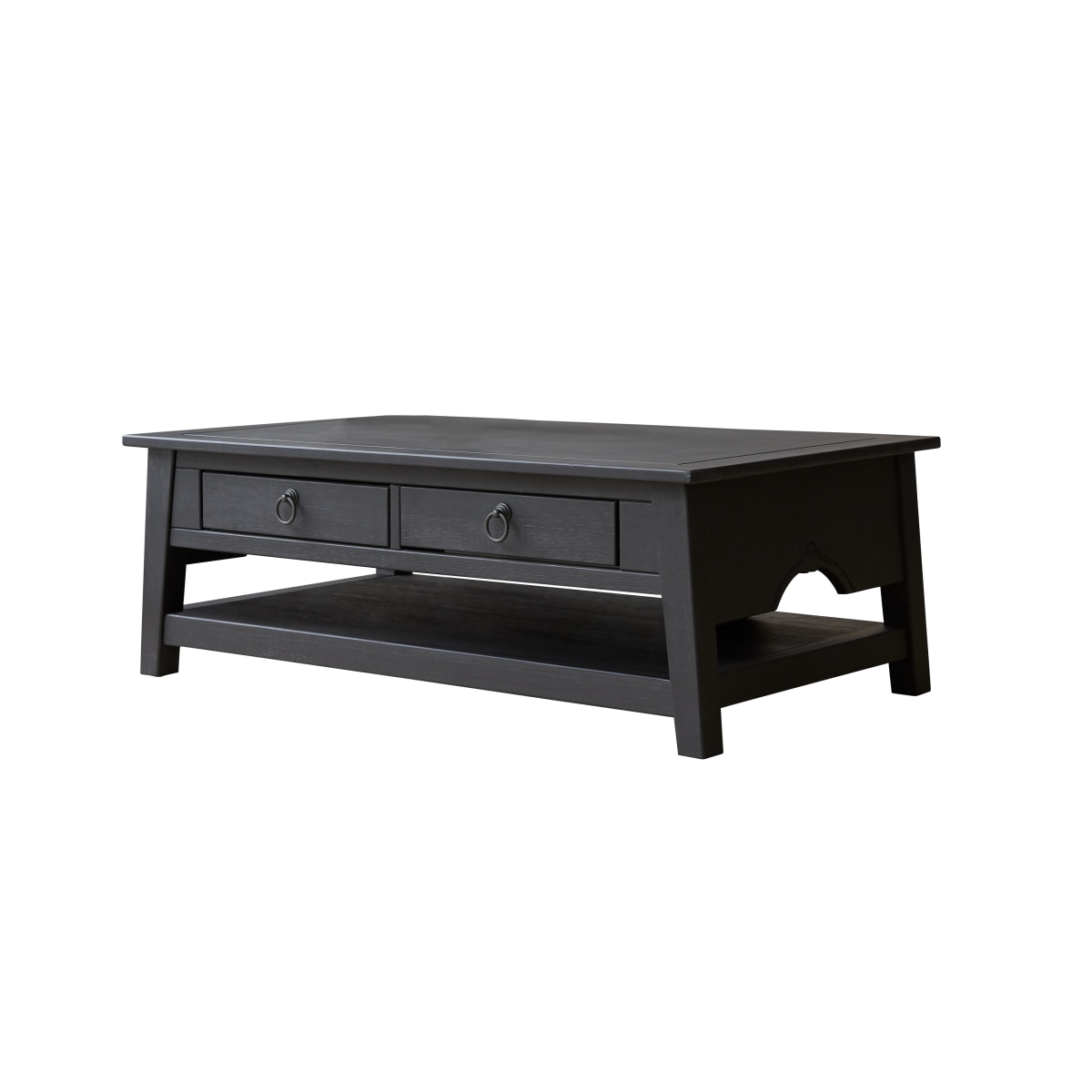 Table basse en Pin massif, THAKI BLACK noir, TIKAMOON