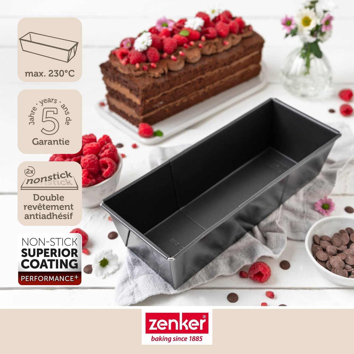 Moule à cake extensible 20 à 35 cm PERFECTBACK+ noir, ZENKER
