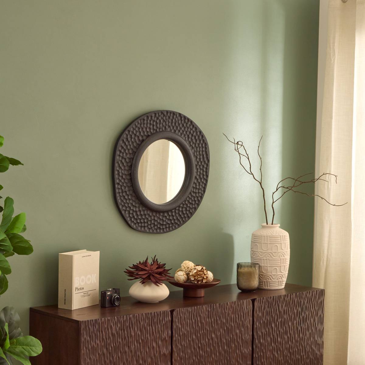 Miroir rond NYER noir, ATMOSPHERA